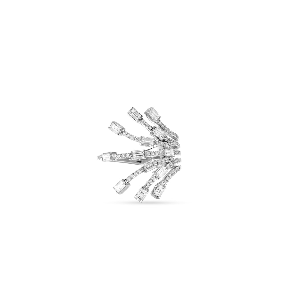 DILARA white gold open flower diamond ring