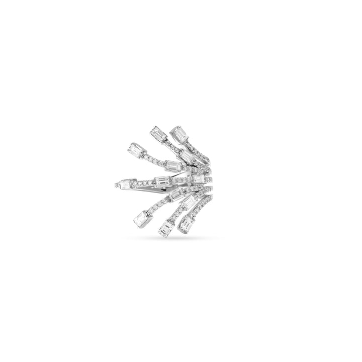 DILARA white gold open flower diamond ring