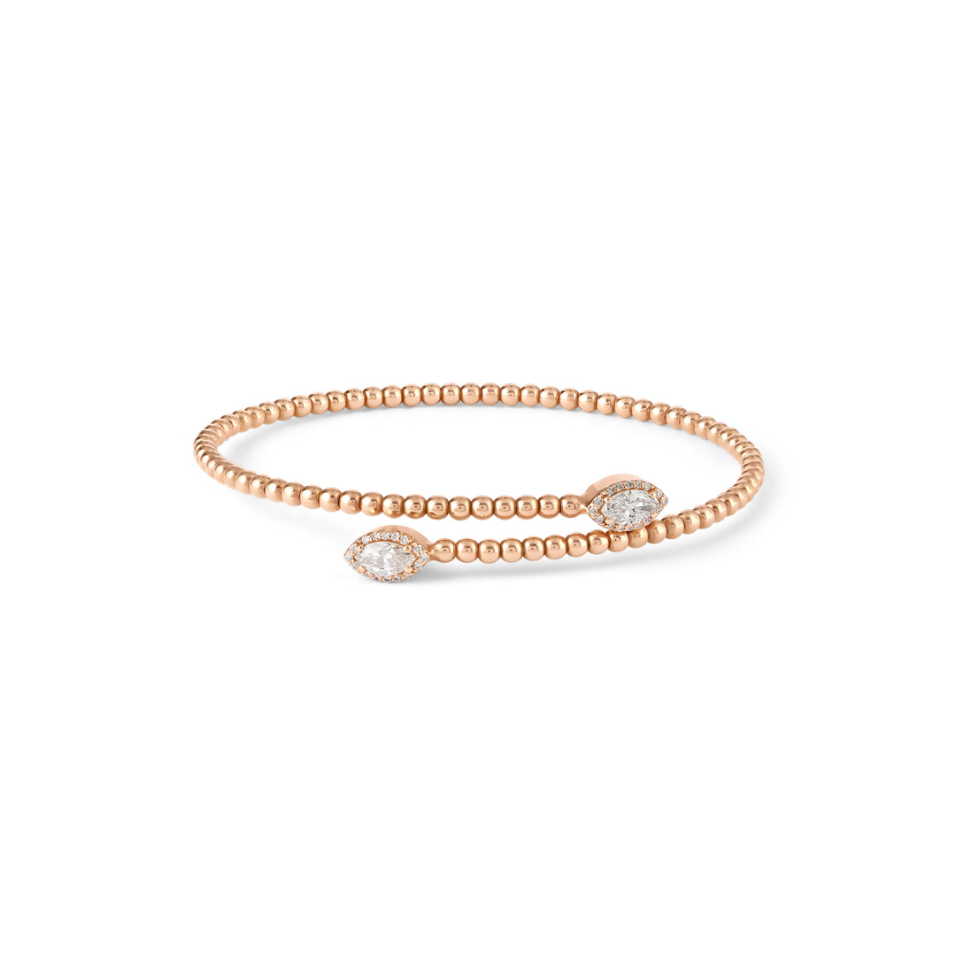 Lucien Rose Gold Twisted Diamond Bangle