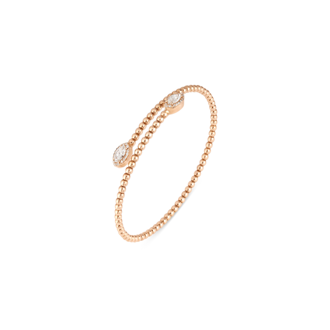 Lucien Rose Gold Twisted Diamond Bangle