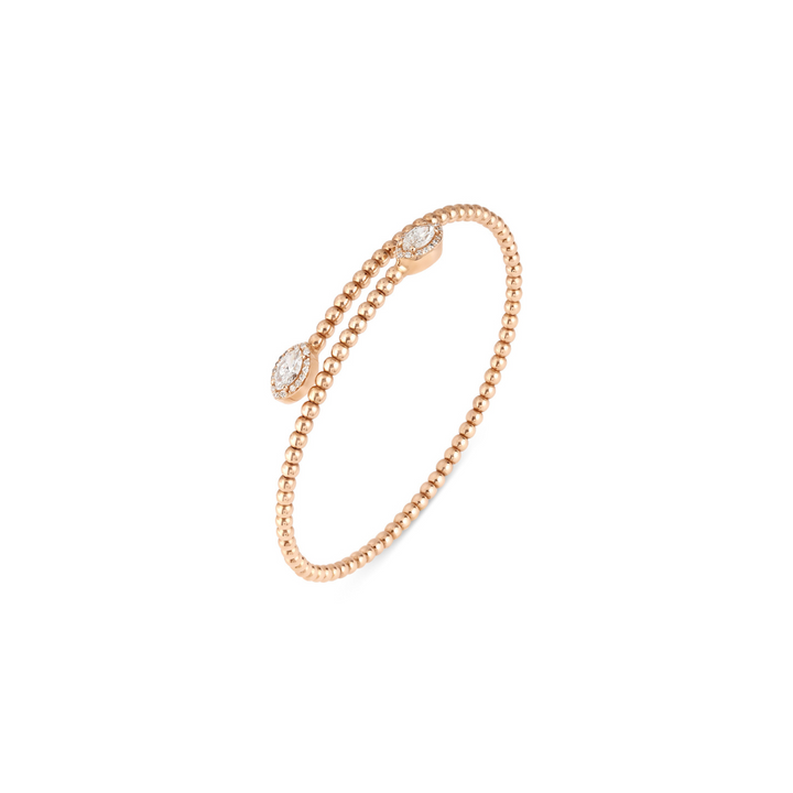 Lucien Rose Gold Twisted Diamond Bangle