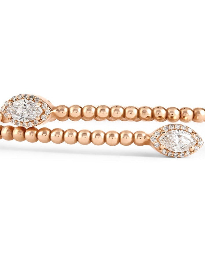 Lucien Rose Gold Twisted Diamond Bangle