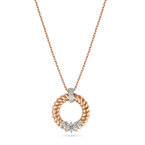 Lucien Rose Gold Twist Marquise Diamond Pendant Lucien Rose Gold Twist Marquise Diamond Pendant
