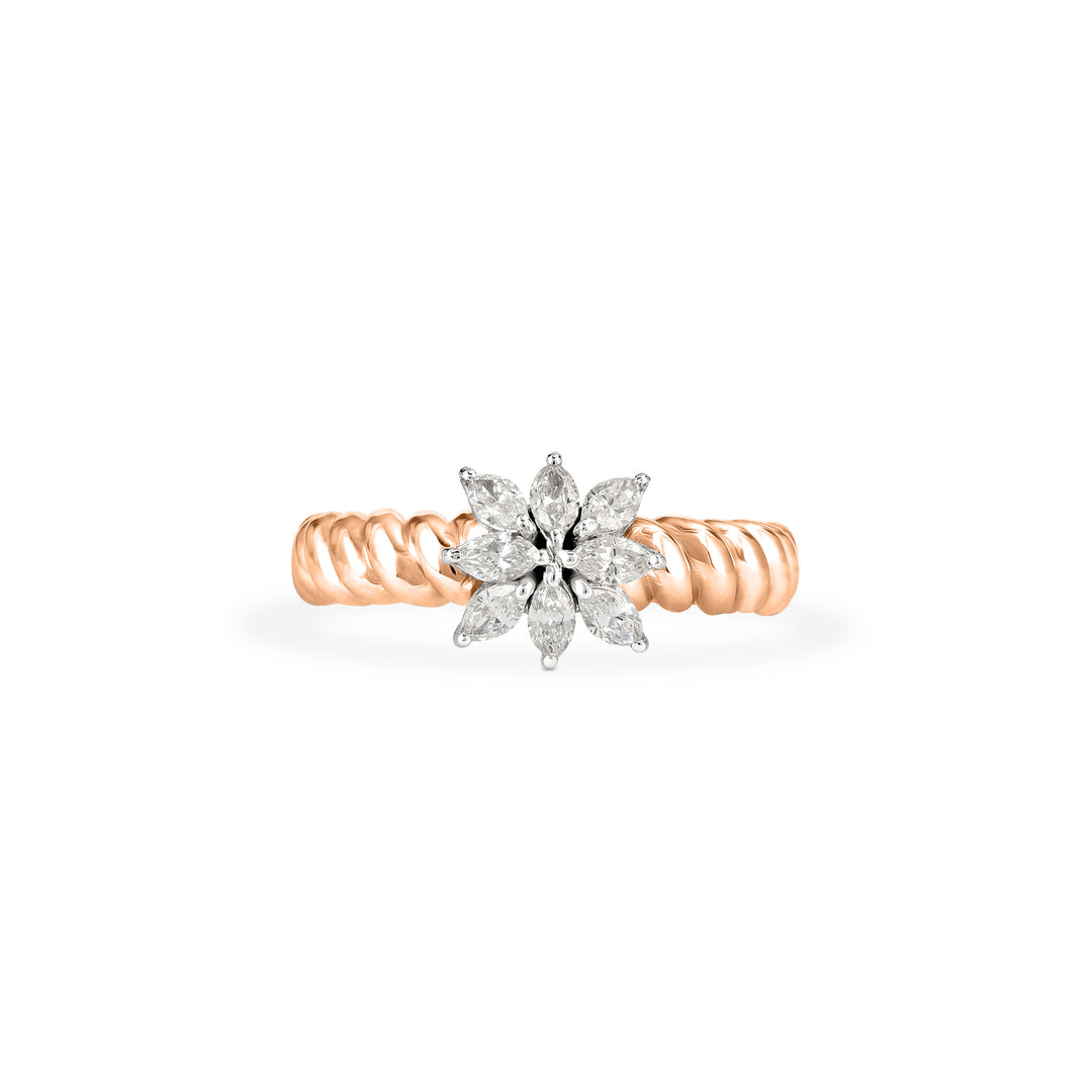 Lucien Rose Gold Twist Diamond Ring