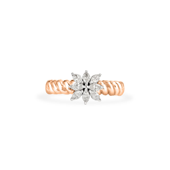 Lucien Rose Gold Twist Diamond Ring