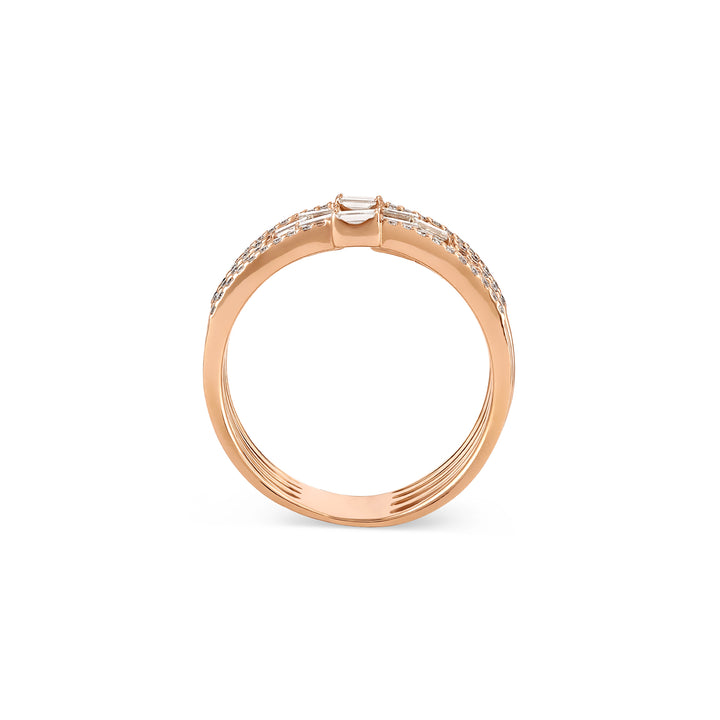 DILARA Rose Gold Open Claw Diamond Ring