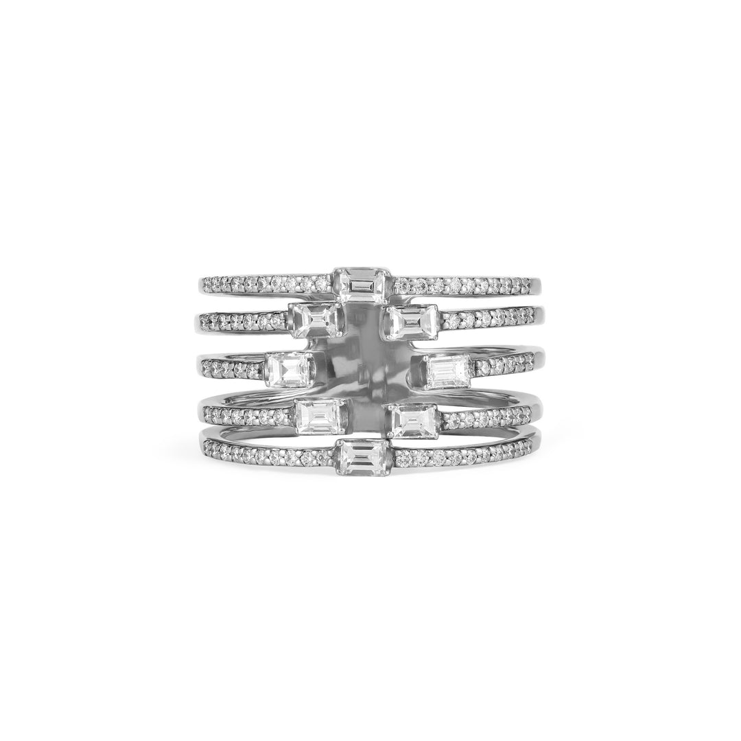 DILARA White Gold Open Claw Diamond Ring