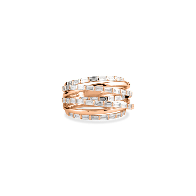 DILARA Rose Gold Overlapping Diamond Ring
