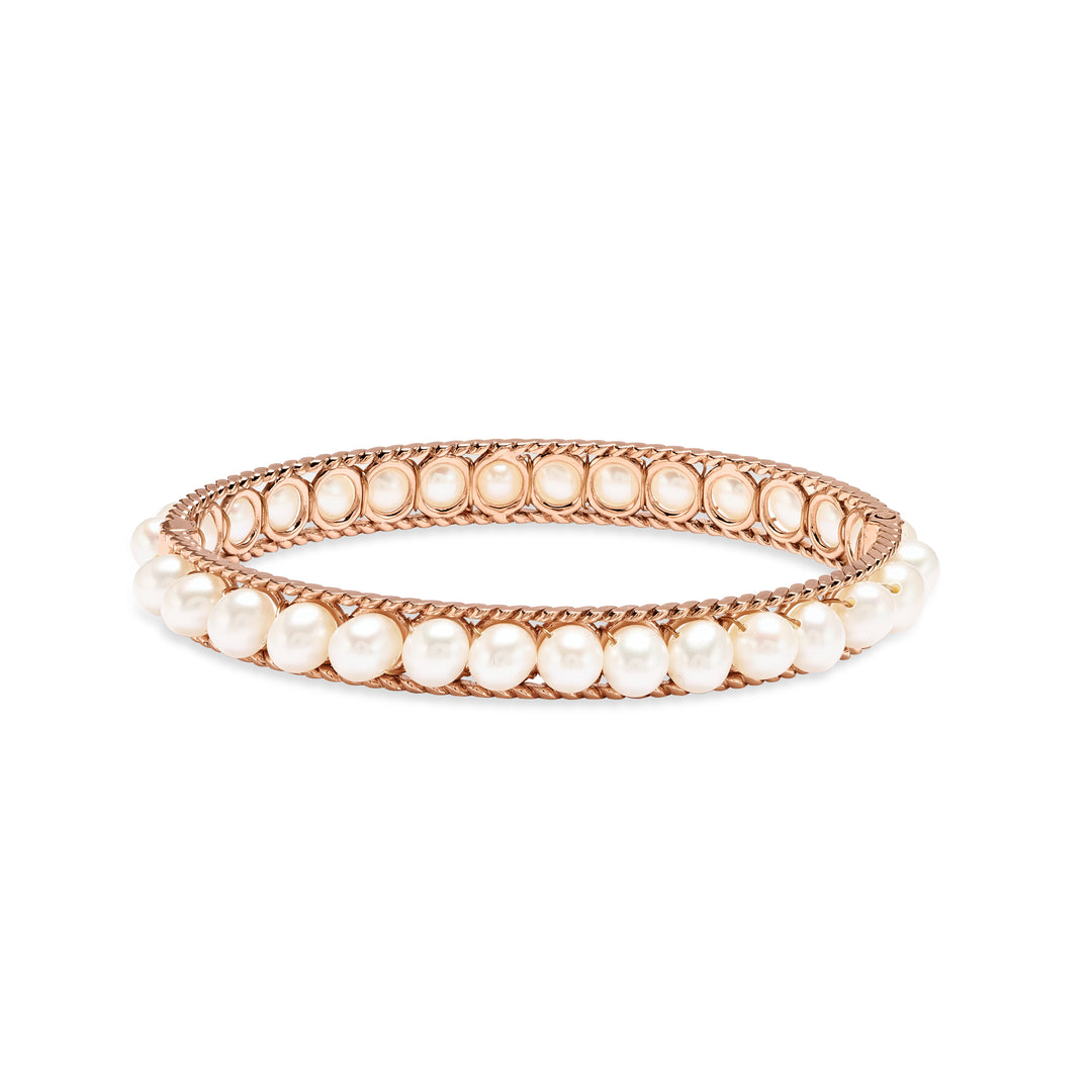 BAHR Rose Gold White Pearl Bangle