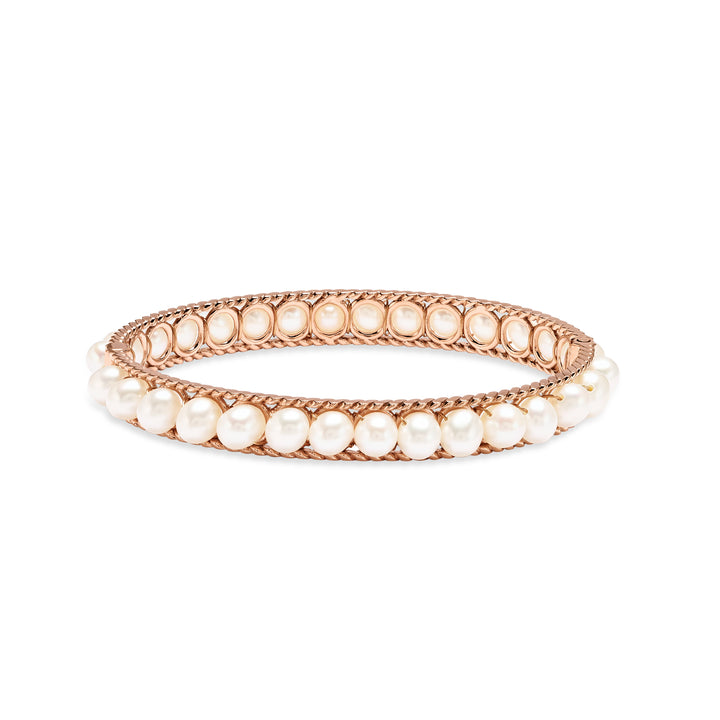 BAHR Rose Gold White Pearl Bangle