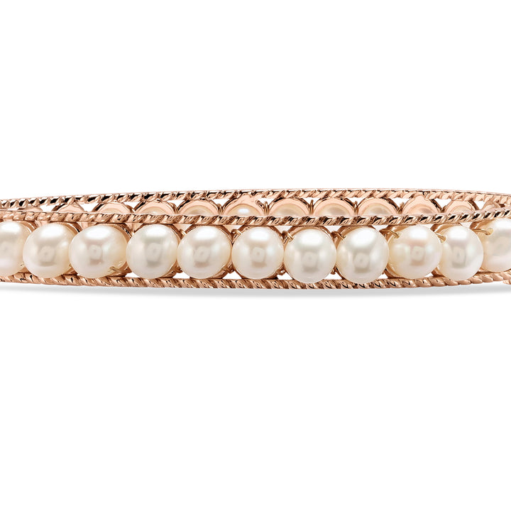 BAHR Rose Gold White Pearl Bangle
