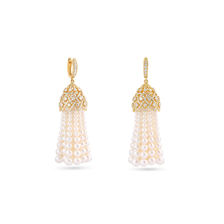 BAHR Yellow Gold Diamond Pearl Earring