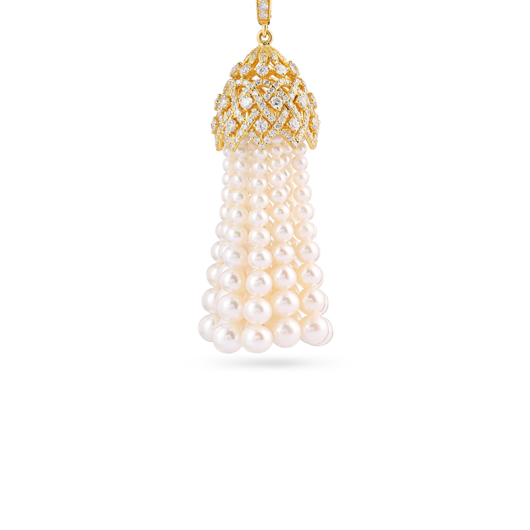 BAHR Yellow Gold Diamond Pearl Earring