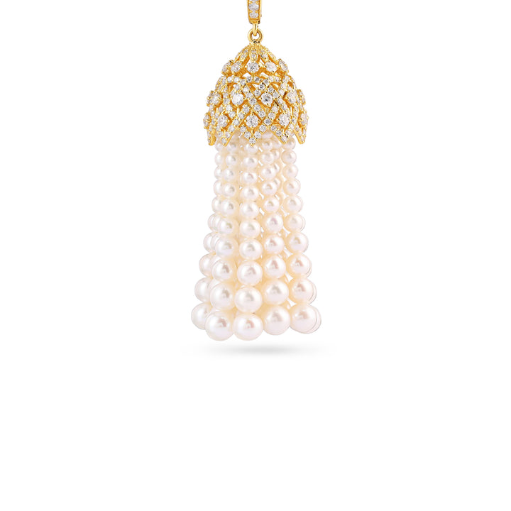 BAHR Yellow Gold Diamond Pearl Earring