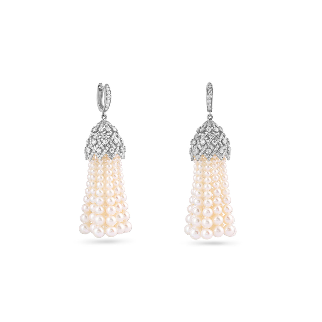 BAHR White Gold Diamond Pearl Earring