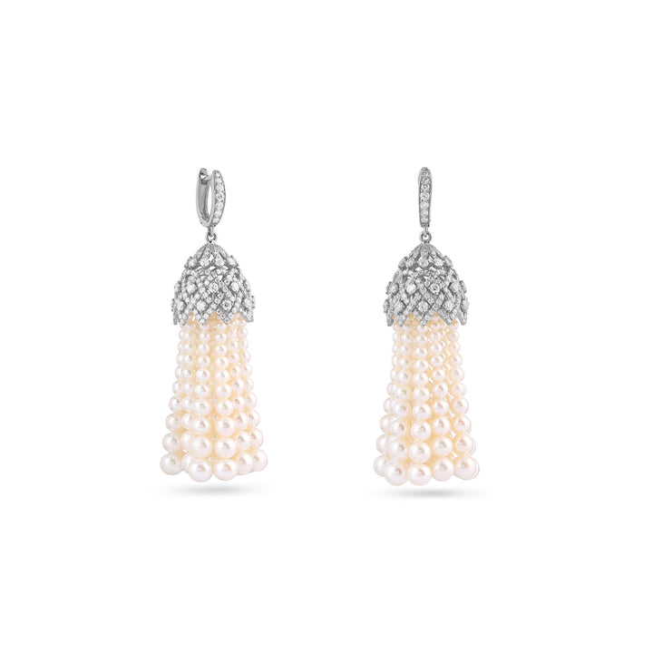 BAHR White Gold Diamond Pearl Earring