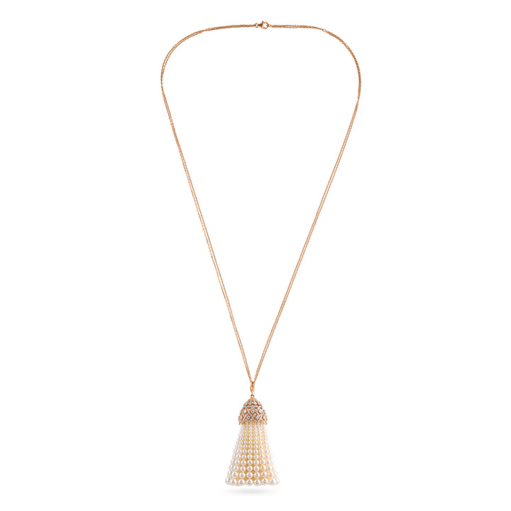 BAHR Rose Gold Diamond Pendant with Pearls