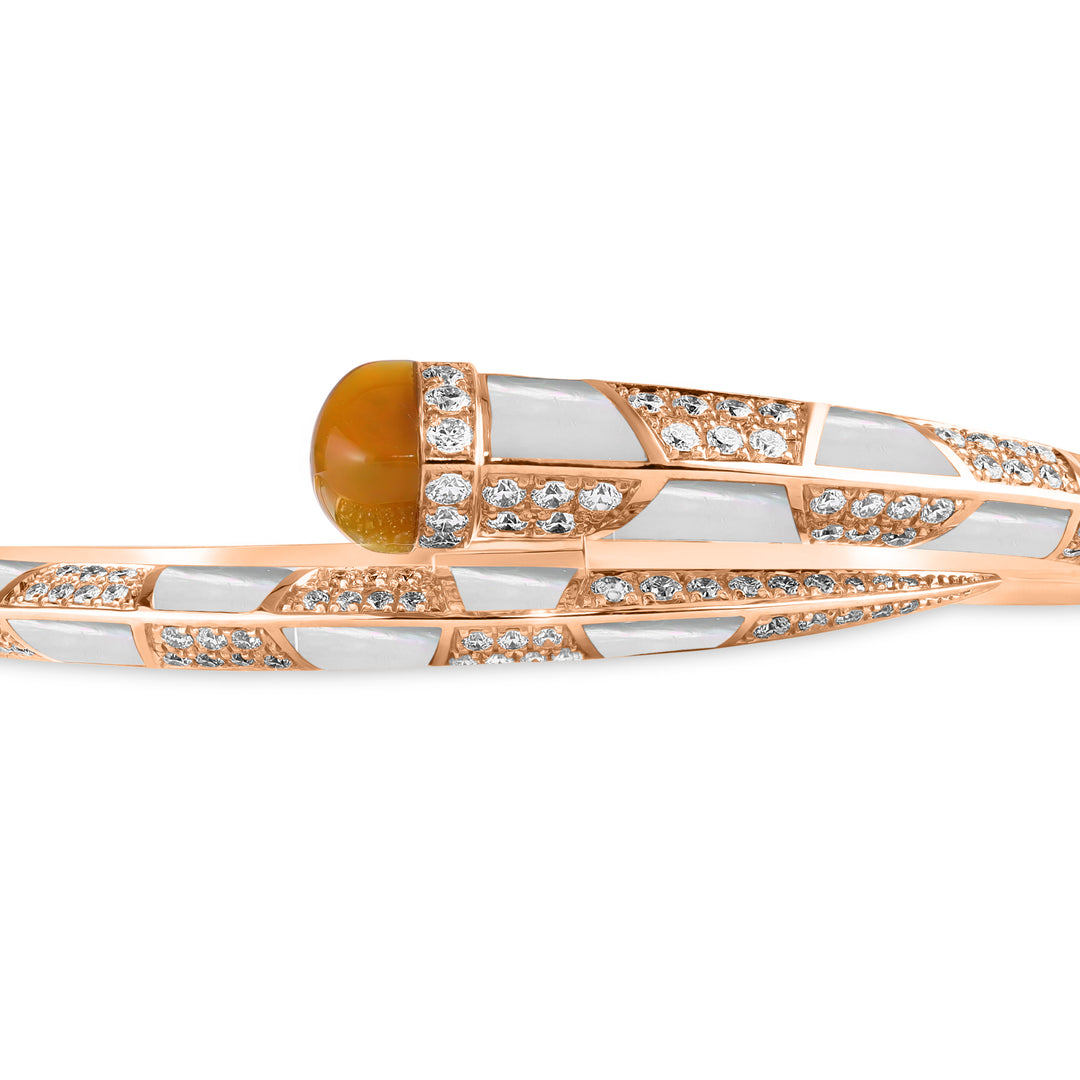 ARTISTRY Rose Gold Bangle With Natural Opal