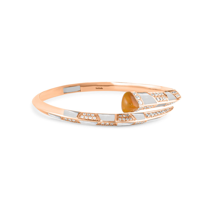 ARTISTRY Rose Gold Bangle With Natural Opal