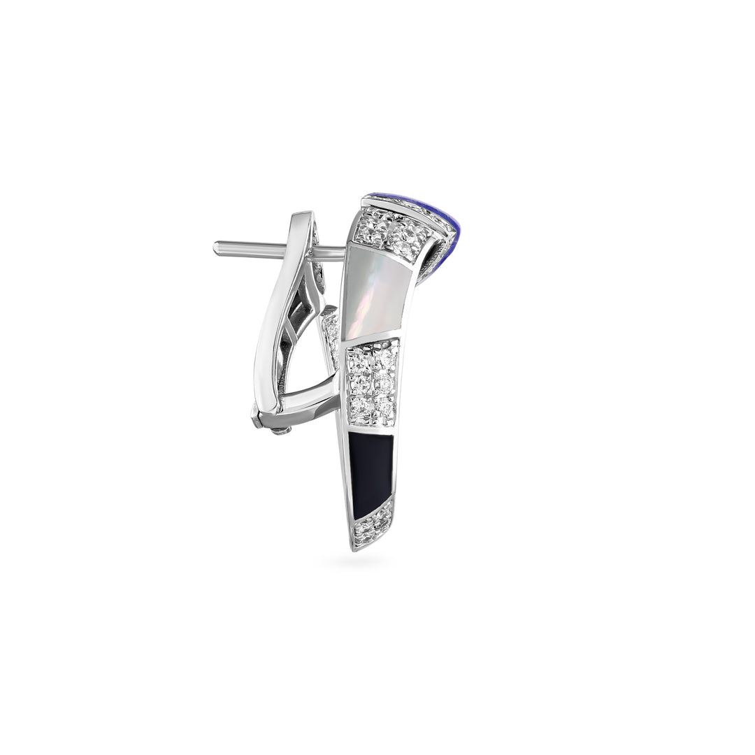 ARTISTRY White Gold Diamond Earring with Natural Tanzanite