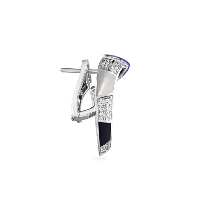 ARTISTRY White Gold Diamond Earring with Natural Tanzanite