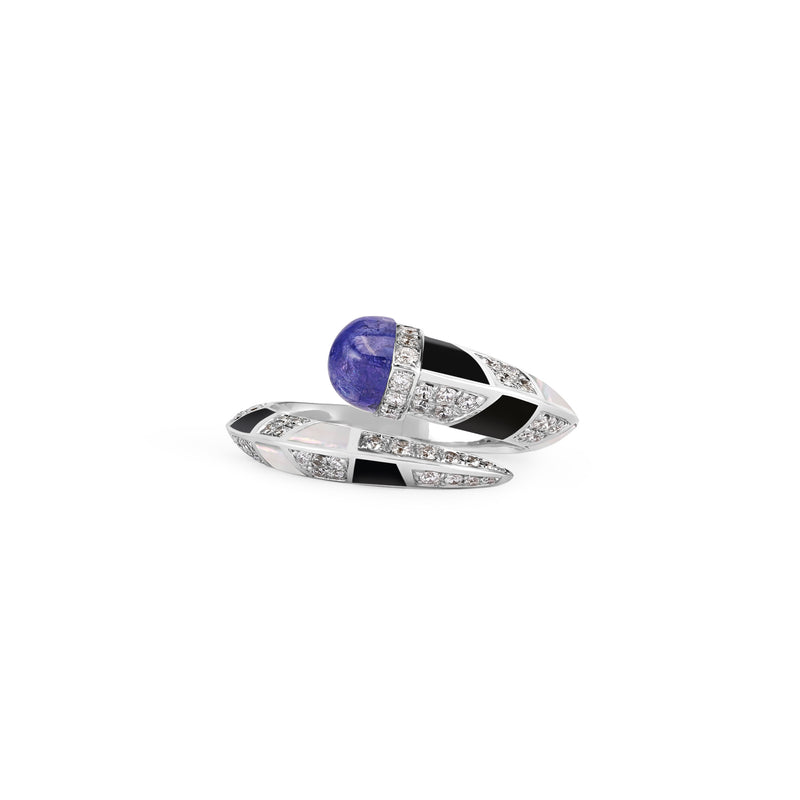 ARTISTRY White Gold Diamond Ring With Natural Tanznite