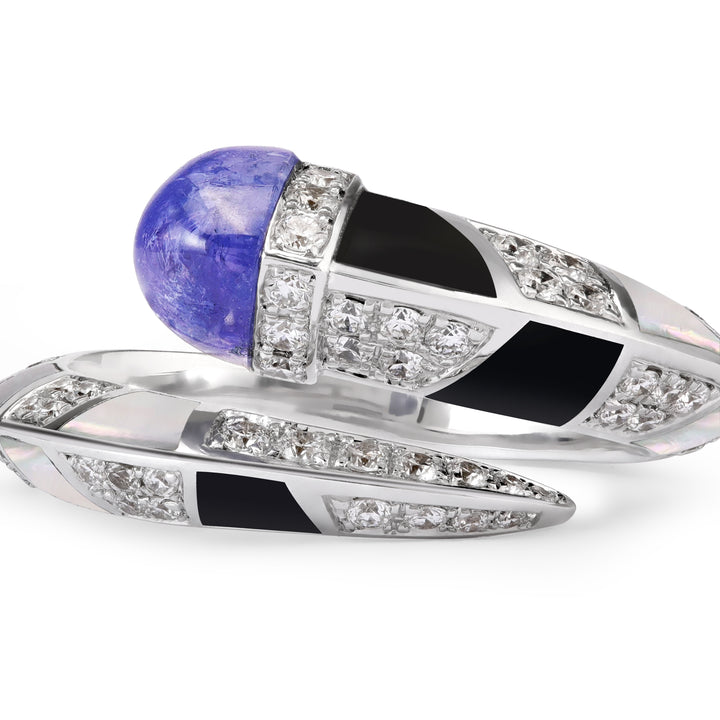 ARTISTRY White Gold Diamond Ring With Natural Tanznite