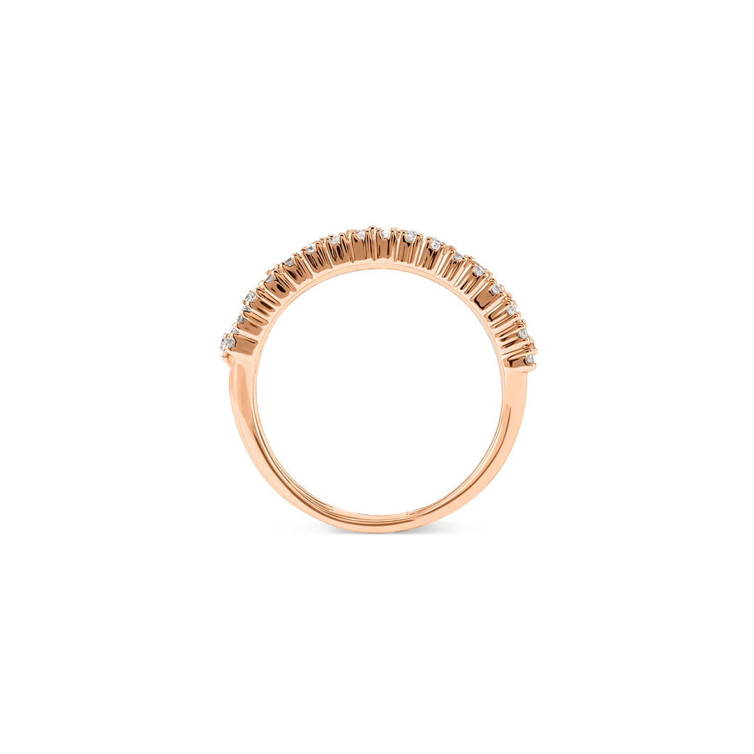 DILARA Rose Gold Layers diamond ring