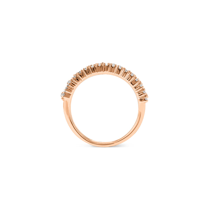 DILARA Rose Gold Layers diamond ring