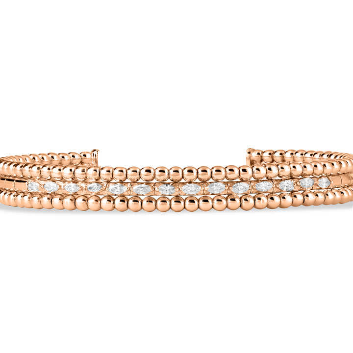 Lucien Rose Gold Diamond and Bubble Bangle
