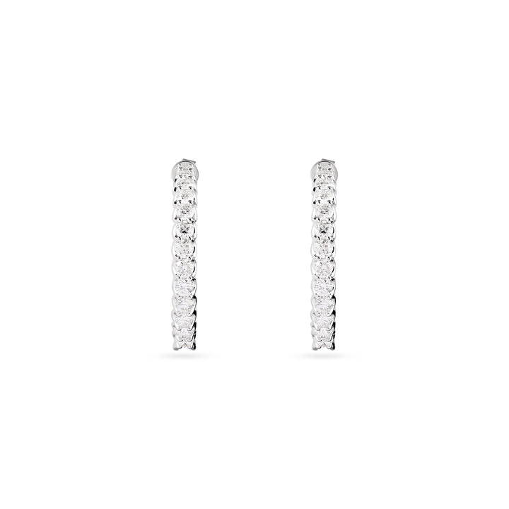 Diamond hoop earrings in 18K white gold